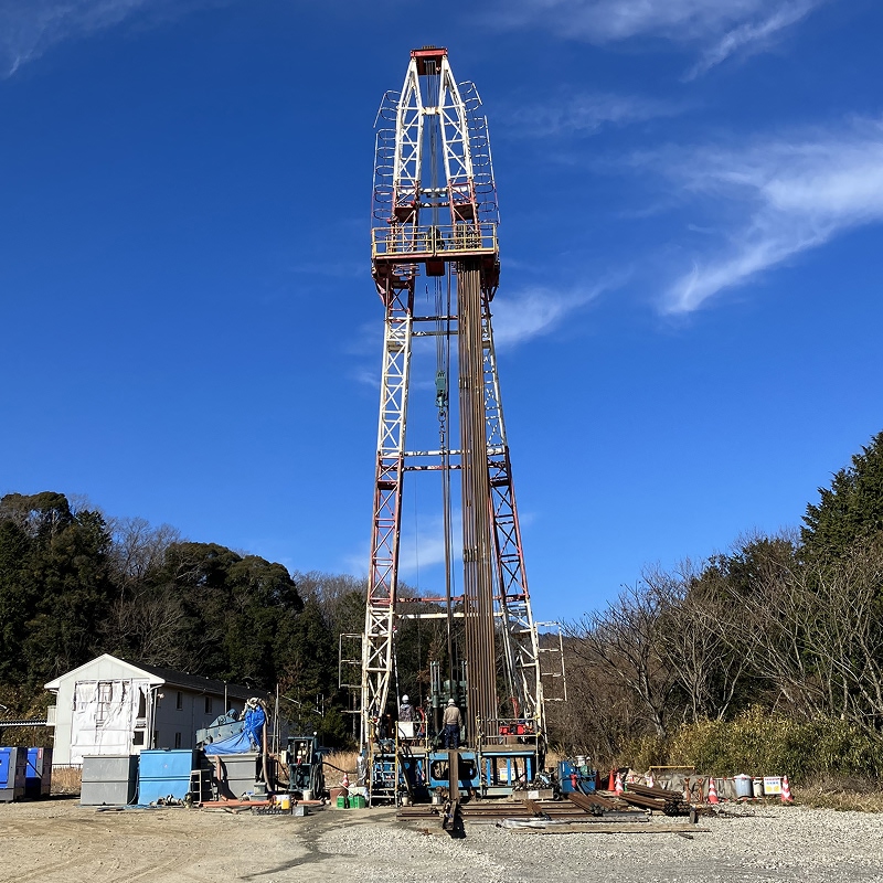温泉井戸の掘削のイメージ